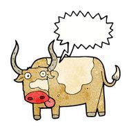 cartoon bull with speech bubble N28