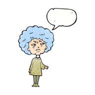 cartoon old lady with speech bubble N11