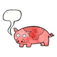 cartoon pig with speech bubble N22