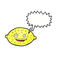 cartoon lemon with speech bubble N3