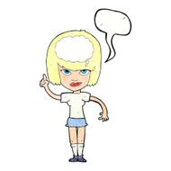cartoon woman with idea speech bubble N261