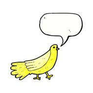 cartoon bird with speech bubble N285