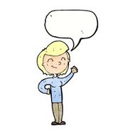 cartoon friendly waving woman with speech bubble N11