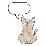 cartoon grumpy little dog with speech bubble N11