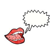 cartoon smiling mouth with speech bubble N3