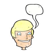 cartoon grinning man with speech bubble N93