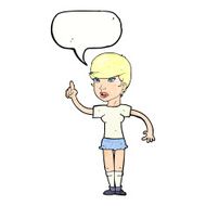 cartoon woman with idea speech bubble N262