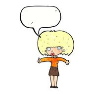 cartoon woman giving thumbs up symbol with speech bubble N71