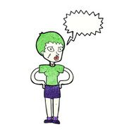 cartoon halloween girl with speech bubble N21