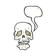 cartoon skull with speech bubble N32