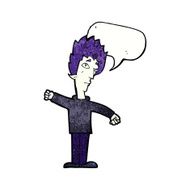 cartoon vampire man with speech bubble N122