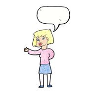 cartoon woman explaining with speech bubble N51