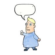 cartoon nervous man with tickets speech bubble N11