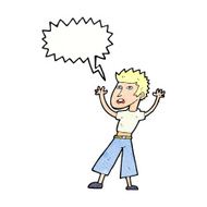 cartoon man panicking with speech bubble N61