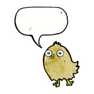funny cartoon bird with speech bubble N133