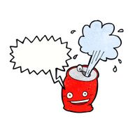cartoon fizzing soda can with speech bubble N3