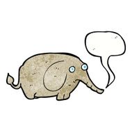 cartoon sad little elephant with speech bubble N11