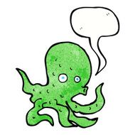 cartoon octopus with speech bubble N32