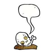 cartoon old bones with speech bubble N3