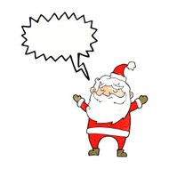 cartoon happy santa claus with speech bubble N31