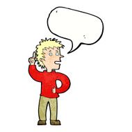 cartoon boy with idea speech bubble N72