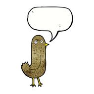 funny cartoon bird with speech bubble N135