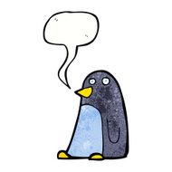 cartoon penguin with speech bubble N20