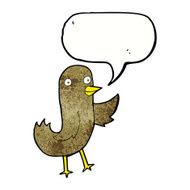 funny cartoon bird with speech bubble N136