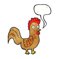 cartoon rooster with speech bubble N10