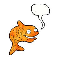 cartoon happy fish with speech bubble N25