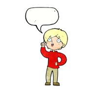 cartoon boy with idea speech bubble N74