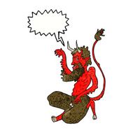 cartoon traditional devil with speech bubble N10