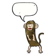 cartoon crazy monkey with speech bubble N11