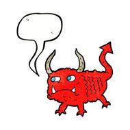 cartoon little demon with speech bubble N30