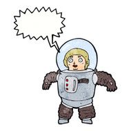 cartoon space man with speech bubble N21