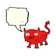 cartoon little demon with speech bubble N31
