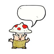 cartoon little mushroom man with speech bubble N11