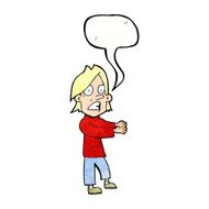 cartoon shocked man with speech bubble N114