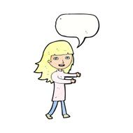 cartoon happy girl with speech bubble N93