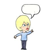 cartoon woman arguing with speech bubble N10