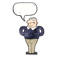 cartoon worried man with speech bubble N105