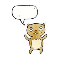 cartoon teddy bear with speech bubble N129