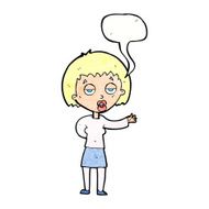 cartoon bored woman with speech bubble N31