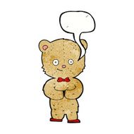cartoon teddy bear with speech bubble N134