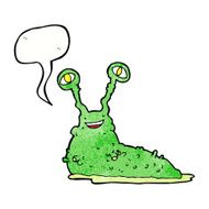 cartoon slug with speech bubble N18