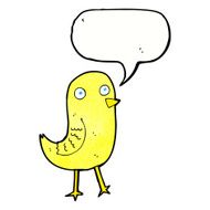 funny cartoon bird with speech bubble N137