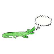 cartoon happy crocodile with speech bubble N10