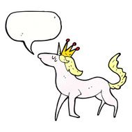 cartoon unicorn with speech bubble N44