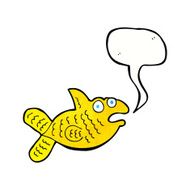 cartoon fish with speech bubble N94