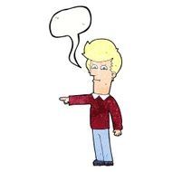 cartoon man pointing with speech bubble N201